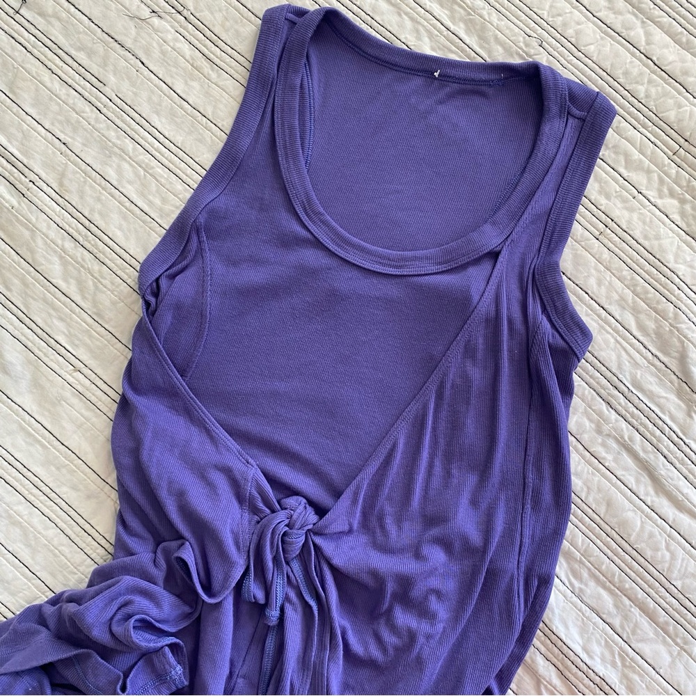 Lululemon Modal Wrap Romper 4" Skort Mini Dress Charged Indigo Purple size 4 - Picture 11 of 11
